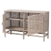 bali & pari Vivan Natural Rattan Storage Cabinet - 2-Tier Handwoven Wicker Accent Cabinet with Double Doors and Elevated Base, French Grey - BSOVivan-W137-French Grey-Cabinet