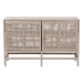 bali & pari Vivan Natural Rattan Storage Cabinet - 2-Tier Handwoven Wicker Accent Cabinet with Double Doors and Elevated Base, French Grey - BSOVivan-W137-French Grey-Cabinet