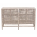 bali & pari Vivan Natural Rattan Storage Cabinet - 2-Tier Handwoven Wicker Accent Cabinet with Double Doors and Elevated Base, French Grey - BSOVivan-W137-French Grey-Cabinet