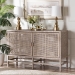 bali & pari Vivan Natural Rattan Storage Cabinet - 2-Tier Handwoven Wicker Accent Cabinet with Double Doors and Elevated Base, French Grey - BSOVivan-W137-French Grey-Cabinet
