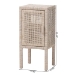 bali & pari Vivan Natural Rattan Nightstand - Handwoven Wicker Accent Bedside Table with Interior Shelving and Elevated Base, French Grey - BSOVivan-French Grey-NS