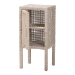 bali & pari Vivan Natural Rattan Nightstand - Handwoven Wicker Accent Bedside Table with Interior Shelving and Elevated Base, French Grey - BSOVivan-French Grey-NS
