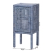 bali & pari Vivan Natural Rattan Nightstand - Handwoven Wicker Accent Bedside Table with Interior Shelving and Elevated Base, Navy Blue - BSOVivan-Navy Blue-NS