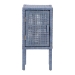bali & pari Vivan Natural Rattan Nightstand - Handwoven Wicker Accent Bedside Table with Interior Shelving and Elevated Base, Navy Blue - BSOVivan-Navy Blue-NS