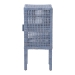 bali & pari Vivan Natural Rattan Nightstand - Handwoven Wicker Accent Bedside Table with Interior Shelving and Elevated Base, Navy Blue - BSOVivan-Navy Blue-NS