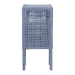 bali & pari Vivan Natural Rattan Nightstand - Handwoven Wicker Accent Bedside Table with Interior Shelving and Elevated Base, Navy Blue - BSOVivan-Navy Blue-NS