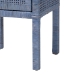 bali & pari Vivan Natural Rattan Nightstand - Handwoven Wicker Accent Bedside Table with Interior Shelving and Elevated Base, Navy Blue - BSOVivan-Navy Blue-NS