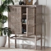 bali & pari Vivan Natural Rattan Storage Cabinet - 3-Tier Handwoven Wicker Accent Cabinet with Double Doors and Elevated Base, French Grey - BSOVivan-W81-French Grey-Cabinet