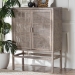 bali & pari Vivan Natural Rattan Storage Cabinet - 3-Tier Handwoven Wicker Accent Cabinet with Double Doors and Elevated Base, French Grey - BSOVivan-W81-French Grey-Cabinet