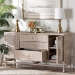 bali & pari Vivan Natural Rattan Storage Cabinet - 3-Drawer Handwoven Wicker Accent Cabinet with Interior Shelving and Elevated Base, French Grey - BSOVivan-SV2089-French Grey-Rattan-Cabinet