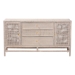 bali & pari Vivan Natural Rattan Storage Cabinet - 3-Drawer Handwoven Wicker Accent Cabinet with Interior Shelving and Elevated Base, French Grey - BSOVivan-SV2089-French Grey-Rattan-Cabinet