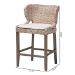 bali & pari Niesha Kubu Rattan Counter Stool with Cushion - Handwoven Wicker Accent Stool with Flared Arms Design for Kitchen Island - BSOMD-39928-Luca Grey/NT Rattan-Cushion-CS