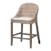 bali & pari Lara Kubu Rattan Counter Stool with Cushion - Handwoven Wicker Accent Stool with Wingback Design for Kitchen Island