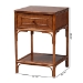 bali & pari Basile Marbled Tortoise Natural Rattan End Table - Handwoven Wicker Accent Table with Geometric Overlay Drawer and Open Shelf for Living Room - BSOWS220-Rattan/Tortoise-Side Table