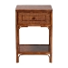 bali & pari Basile Marbled Tortoise Natural Rattan End Table - Handwoven Wicker Accent Table with Geometric Overlay Drawer and Open Shelf for Living Room - BSOWS220-Rattan/Tortoise-Side Table
