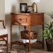 bali & pari Basile Marbled Tortoise Natural Rattan End Table - Handwoven Wicker Accent Table with Geometric Overlay Drawer and Open Shelf for Living Room - BSOWS220-Rattan/Tortoise-Side Table