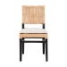 bali & pari Lesia Natural Rattan Dining Chair with Cushion - Handwoven Wicker Side Chair with Mahogany Wood Frame, Coastal Boho Style Seating for Kitchen or Dining Room, Espresso Brown - BSOLesia-MDN-Dark Brown-Cushion-DC