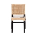 bali & pari Lesia Natural Rattan Dining Chair with Cushion - Handwoven Wicker Side Chair with Mahogany Wood Frame, Coastal Boho Style Seating for Kitchen or Dining Room, Espresso Brown - BSOLesia-MDN-Dark Brown-Cushion-DC