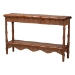 bali & pari Alessa Mahogany Wood Console Table - Fluted Wood Accent Table with Bamboo Motif and Two-Tier Display for Living Room, Entryway, or Hallway, 54 in.