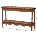 bali & pari Alessa Mahogany Wood Console Table - Fluted Wood Accent Table with Bamboo Motif and Two-Tier Display for Living Room, Entryway, or Hallway, 54 in. - BSOAlessa-Light Brown Wooden-54in-Console Table