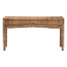 bali & pari Fiona Handwoven Seagrass Console Table - Coastal Boho Accent Table with Fringe Detailing for Living Room, Entryway, or Hallway - BSOFiona-Light Brown Wooden-Console Table