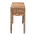 bali & pari Fiona Handwoven Seagrass Console Table - Coastal Boho Accent Table with Fringe Detailing for Living Room, Entryway, or Hallway - BSOFiona-Light Brown Wooden-Console Table