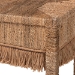 bali & pari Fiona Handwoven Seagrass Console Table - Coastal Boho Accent Table with Fringe Detailing for Living Room, Entryway, or Hallway - BSOFiona-Light Brown Wooden-Console Table
