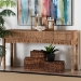 bali & pari Fiona Handwoven Seagrass Console Table - Coastal Boho Accent Table with Fringe Detailing for Living Room, Entryway, or Hallway - BSOFiona-Light Brown Wooden-Console Table