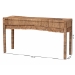 bali & pari Fiona Handwoven Seagrass Console Table - Coastal Boho Accent Table with Fringe Detailing for Living Room, Entryway, or Hallway - BSOFiona-Light Brown Wooden-Console Table