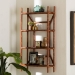 bali & pari Basile Marbled Tortoise Rattan 4-Tier Wall Display Shelf - Decorative Floating Wicker Storage Organizer for Living Room, Bedroom, or Entryway - BSOWS198-Tortoise Rattan-Shelf