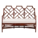 bali & pari Aella Marbled Tortoise Natural Rattan Loveseat Bench with Cushion - Handcrafted Boho Style Settee with Open Back and Curved Arms for Living Room, Entryway or Sunroom - BSOAmadea-Tortoise/Rattan-Cushion-Sofa
