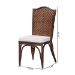 bali & pari Mahdis Natural Rattan 2-Piece Dining Chair Set with Cushion - Handwoven Wicker Accent Chair with Woven Chevron Back for Kitchen or Dining Room - BSOWS231-Coffee Bean/Rattan-Cushion-DC