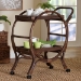 bali & pari Selah Natural Rattan Kitchen Cart - Handwoven Wicker 2-Tier Mobile Serving Cart with Tray Top - BSOWS233-Coffee Bean/Rattan-Cart