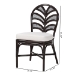 bali & pari Niven Natural Rattan Dining Chair with Cushion - Handwoven Wicker Accent Chair with Banana Leaf Backrest Design for Kitchen or Dining Room - BSONiven-Rattan/Coffee Bean-Cushion-DC