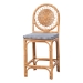bali & pari Oberon Natural Rattan Counter Stool with Cushion - Handwoven Wicker Kitchen Island Seating with Sunburst Backrest
