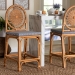 bali & pari Oberon Natural Rattan Counter Stool with Cushion - Handwoven Wicker Kitchen Island Seating with Sunburst Backrest - BSOOberon-Rattan/Light Honey-Cushion-CS