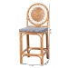 bali & pari Oberon Natural Rattan Counter Stool with Cushion - Handwoven Wicker Kitchen Island Seating with Sunburst Backrest - BSOOberon-Rattan/Light Honey-Cushion-CS