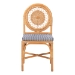 bali & pari Oberon Natural Rattan Dining Chair with Cushion - Handwoven Wicker Bistro Accent Seating with Sunburst Backrest - BSOOberon-Rattan/Light Honey-Cushion-DC