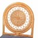 bali & pari Oberon Natural Rattan Dining Chair with Cushion - Handwoven Wicker Bistro Accent Seating with Sunburst Backrest - BSOOberon-Rattan/Light Honey-Cushion-DC
