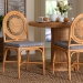 bali & pari Oberon Natural Rattan Dining Chair with Cushion - Handwoven Wicker Bistro Accent Seating with Sunburst Backrest - BSOOberon-Rattan/Light Honey-Cushion-DC