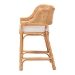 bali & pari Ottis Natural Rattan Counter Stool with Cushion - Handwoven Wicker Kitchen Island or Lounge Seating with Integrated Footrest - BSOOttis-Rattan/Light Honey-Cushion-CS