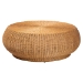 bali & pari Beatriz Natural Rattan Coffee Table : Handwoven Wicker Accent Table with Sculptural Drum Silhouette and Round Tabletop for Living Room or Sunroom