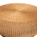 bali & pari Beatriz Natural Rattan Coffee Table : Handwoven Wicker Accent Table with Sculptural Drum Silhouette and Round Tabletop for Living Room or Sunroom - BSOBeatriz-Rattan/Light Honey-CT