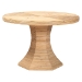 bali & pari Benito Natural Rattan Dining Table - Handcrafted Wicker Table with Hourglass Pedestal Base for Kitchen, Dining Room, or Breakfast Nook - BSOBenito-Wooden/Rattan-Light Honey-DT