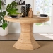 bali & pari Benito Natural Rattan Dining Table - Handcrafted Wicker Table with Hourglass Pedestal Base for Kitchen, Dining Room, or Breakfast Nook - BSOBenito-Wooden/Rattan-Light Honey-DT