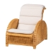 bali & pari Aries Natural Rattan Chaise Lounge Chair with Cushion - Handwoven Wicker Accent Lounger Rolled Backrest and Arms for Living Room or Sunroom