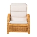 bali & pari Aries Natural Rattan Chaise Lounge Chair with Cushion - Handwoven Wicker Accent Lounger Rolled Backrest and Arms for Living Room or Sunroom - BSOAries-Light Honey/Rattan-Cushion-Lounger