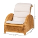 bali & pari Aries Natural Rattan Chaise Lounge Chair with Cushion - Handwoven Wicker Accent Lounger Rolled Backrest and Arms for Living Room or Sunroom - BSOAries-Light Honey/Rattan-Cushion-Lounger