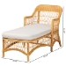 bali & pari Bruno Natural Rattan Chaise Lounge Chair with Cushion - Handwoven Wicker Accent Lounger with Rounded Backrest and Arms for Living Room, Bedroom or Sunroom - BSOBruno-Light Honey/Rattan-Cushion-Lounger