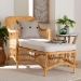 bali & pari Bruno Natural Rattan Chaise Lounge Chair with Cushion - Handwoven Wicker Accent Lounger with Rounded Backrest and Arms for Living Room, Bedroom or Sunroom - BSOBruno-Light Honey/Rattan-Cushion-Lounger